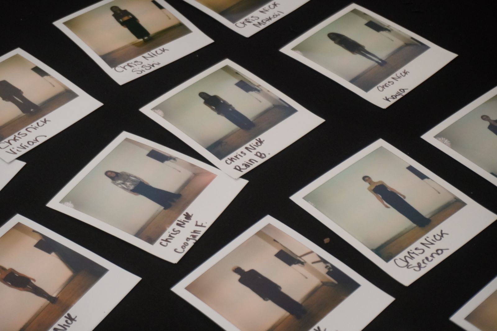 Polaroid photos taken backstage (Photo: Chris Nick)