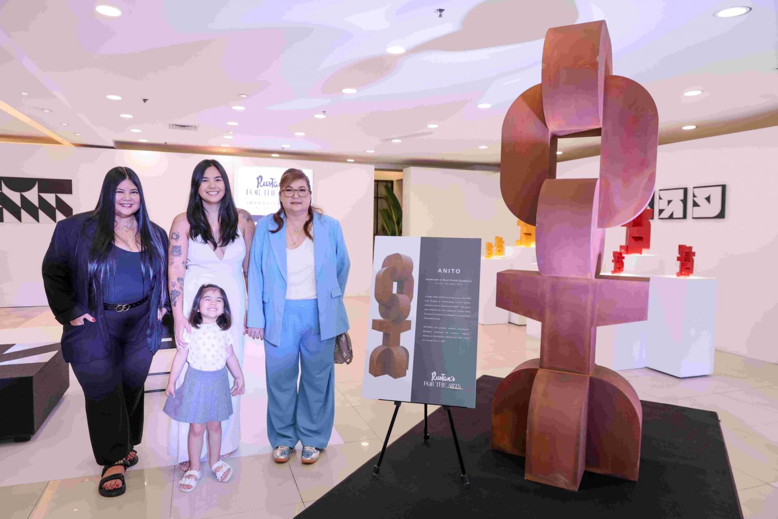 (L-R) Angela Luz, Paulina Luz-Sotto, Sachi Brielle, and Luisa Luz-Lansigan at the launch of Arturo Luz Improvisation by Rustan's for the Arts (Photo: Rustan's)