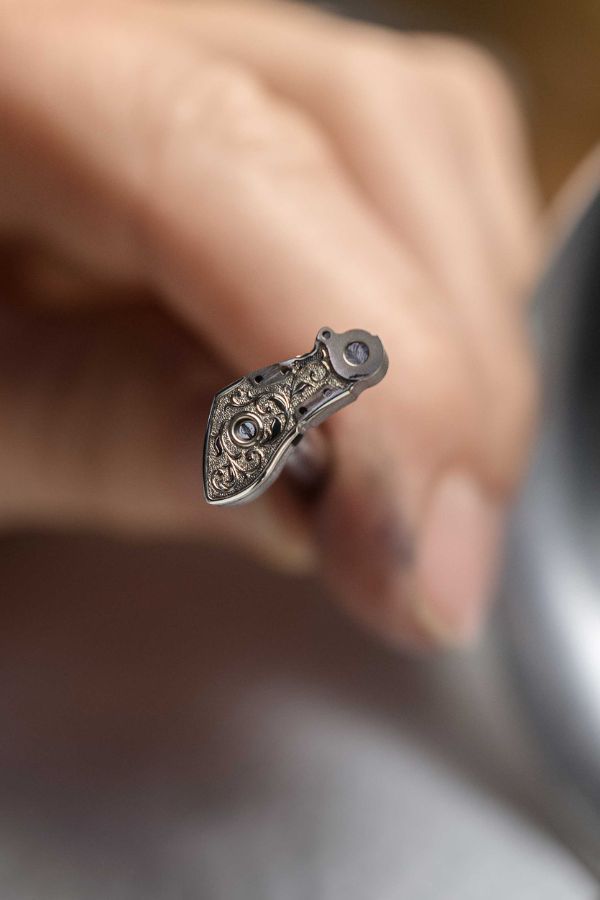 The engraved balance cock is an exclusive signature of A. Lange & Söhne