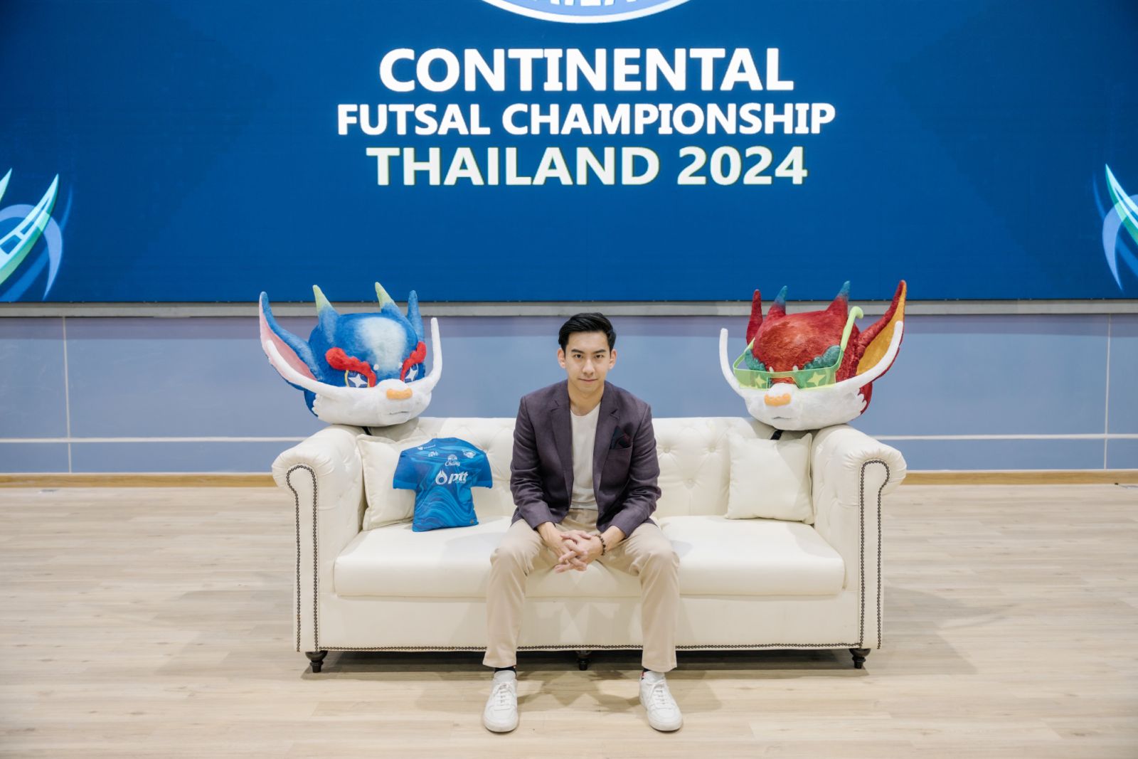 แปม ธัชพัทธ์ เบ็ญจศิริวรรณ ประธานสโมสรฟุตซอลบลูเวฟ ชลบุรี (ภาพ: Worapon Teerawatvijit)