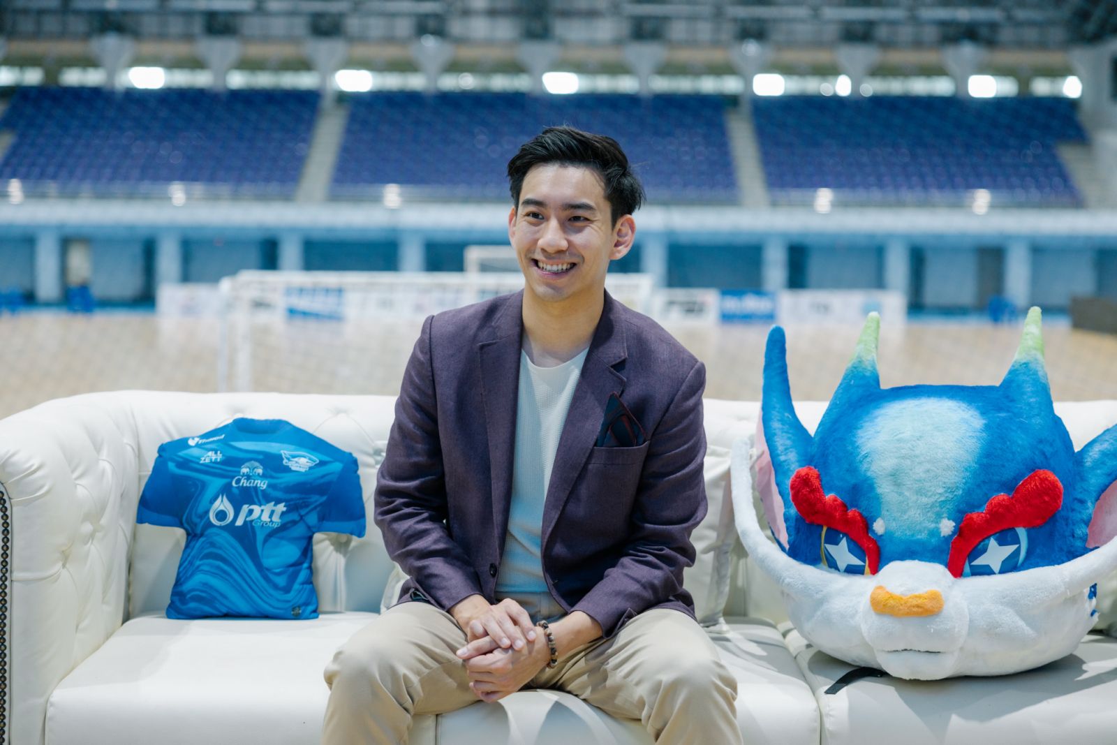 แปม ธัชพัทธ์ เบ็ญจศิริวรรณ ประธานสโมสรฟุตซอลบลูเวฟ ชลบุรี (ภาพ: Worapon Teerawatvijit)