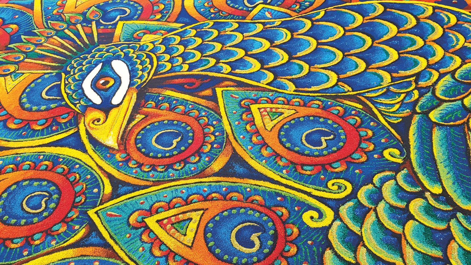 Peacock kolam for IOI Mall Puchong (Photo: S4Sky Rangoli Kolam Malaysia)