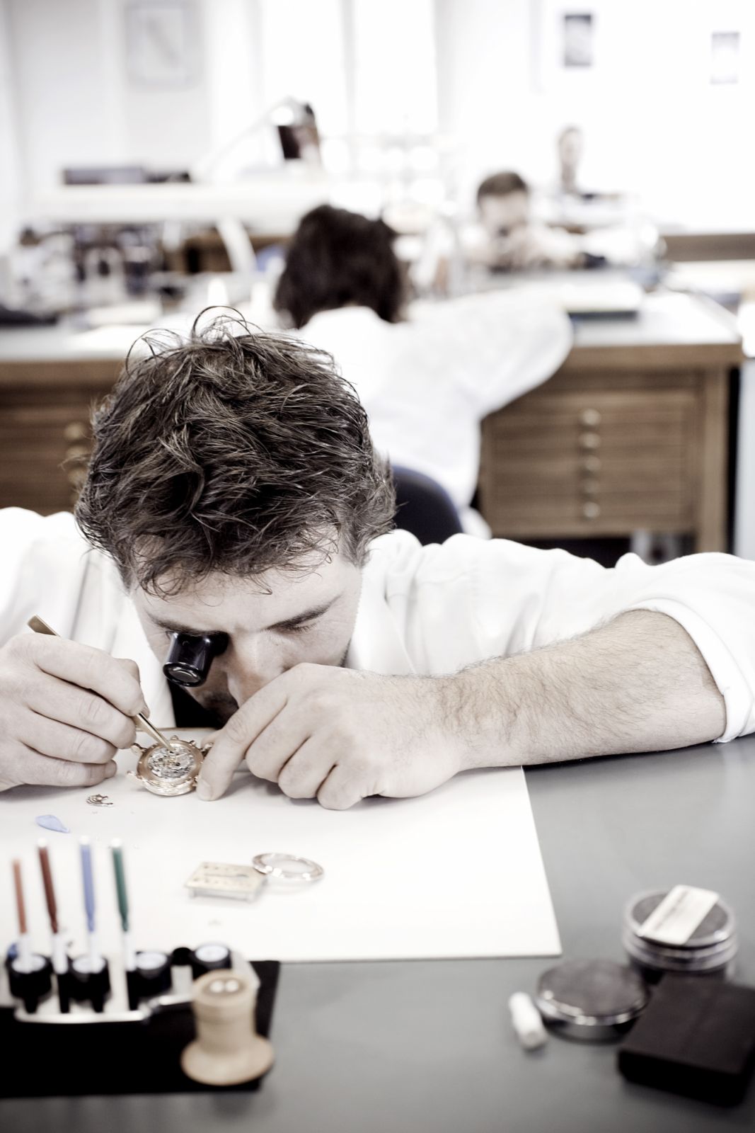A watchmaker at Vaucher Manufacture Fleurier