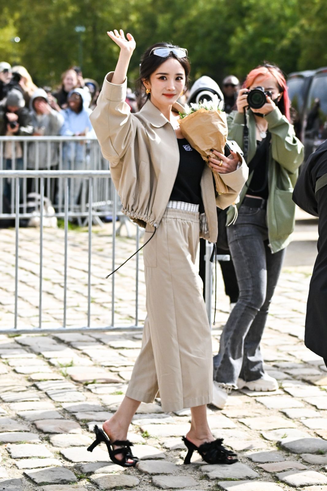 PARIS, FRANCE - SEPTEMBER 27: Yang Mi attends the Loewe Paris Womenswear Spring-Summer 2025 show as part of Paris Fashion Week on September 27, 2024 in Paris, France. (Photo by Stephane Cardinale - Corbis/Corbis via Getty Images)