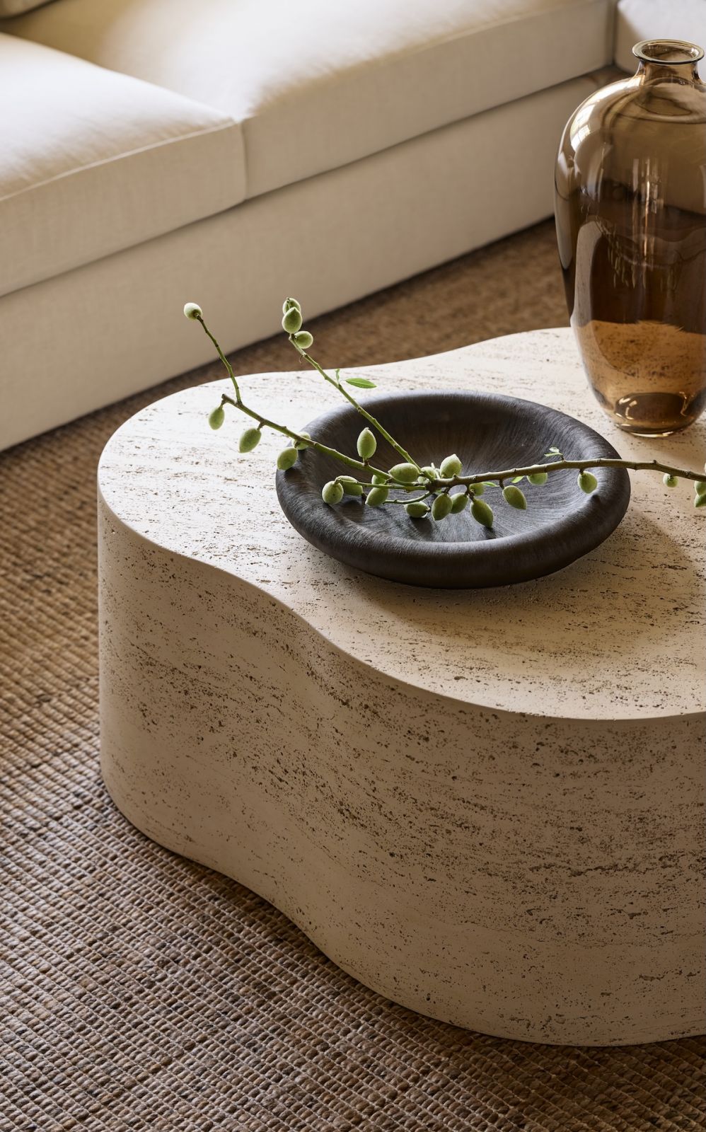 Fleur Resin Travertine Coffee Table