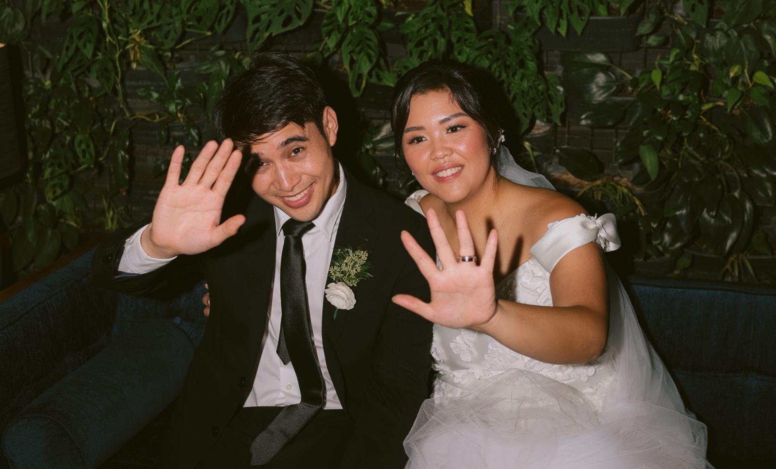 Cara Tantoco and Miguel Dumlao at the reception venue, Blackbird at the Nielson Tower