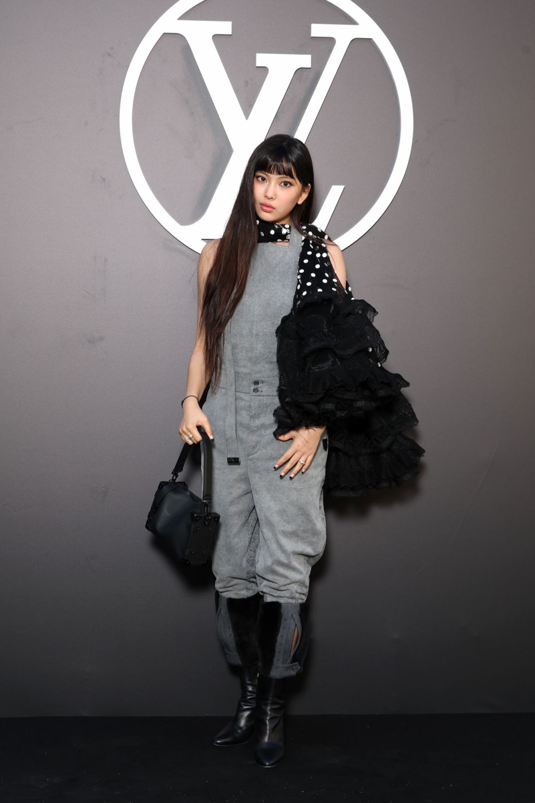PARIS, FRANCE - OCTOBER 01: (EDITORIAL USE ONLY - For Non-Editorial use please seek approval from Fashion House) Hyein attends the Louis Vuitton Paris Womenswear Spring-Summer 2025 show as part of Paris Fashion Week on October 01, 2024 in Paris, France. (Photo by Pascal Le Segretain/Getty Images)
