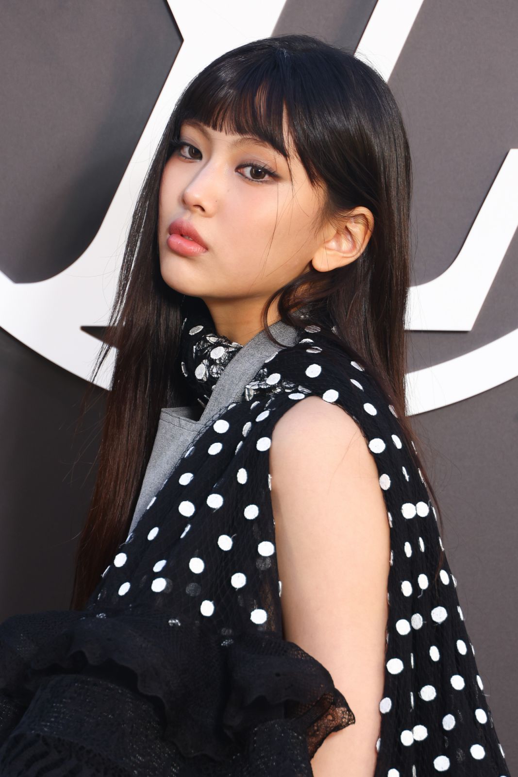 PARIS, FRANCE - OCTOBER 01: (EDITORIAL USE ONLY - For Non-Editorial use please seek approval from Fashion House) Hyein attends the Louis Vuitton Paris Womenswear Spring-Summer 2025 show as part of Paris Fashion Week on October 01, 2024 in Paris, France. (Photo by Marc Piasecki/WireImage)