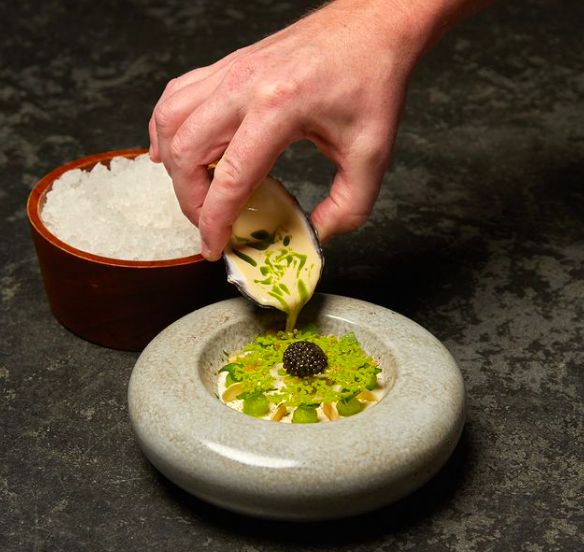 Irish Gallagher Oyster, Almonds & Dill (Photo: @cure_singapore)