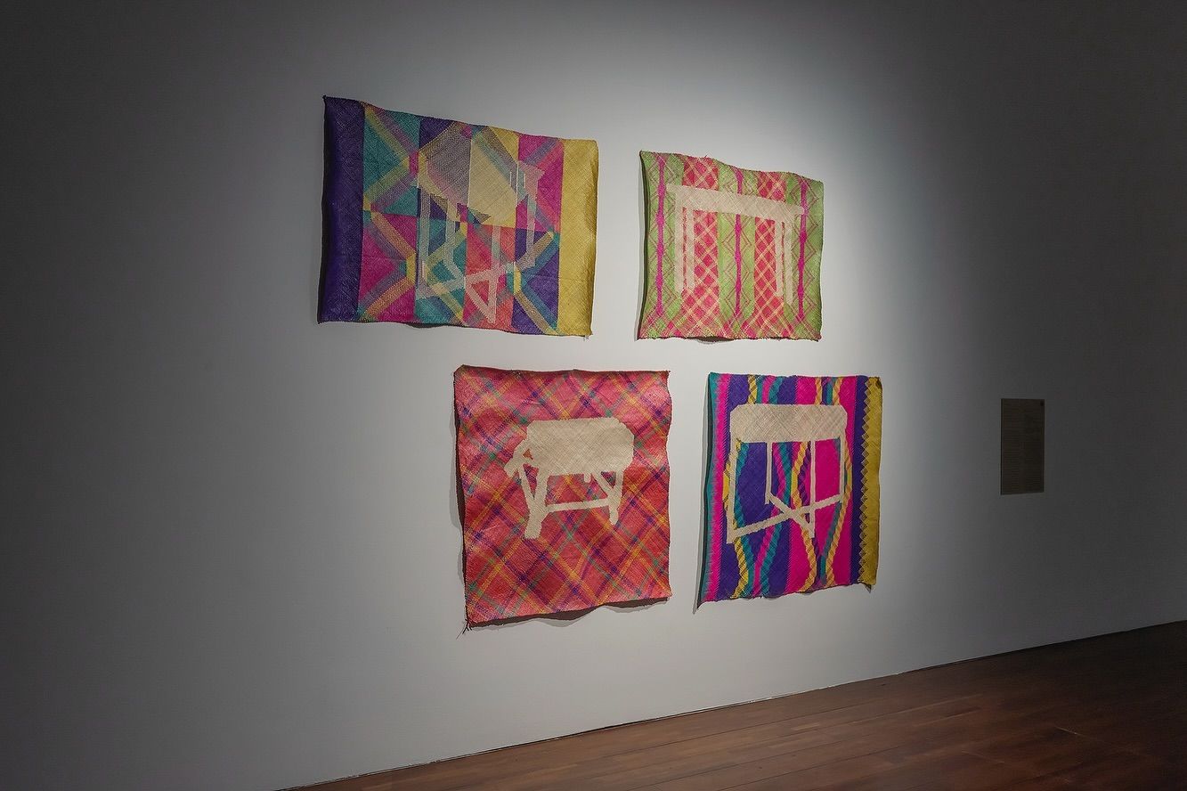 Yee I-Lann, Patricia Perez Eustaquio, and Geraldine Javier are part of the group exhibition ‘A Heart that Weaves Banana Leaves’ at the KF ASEAN Culture House (Photo: Courtesy of CJY Art Studio, retrieved from Facebook / Silverlens Galleries)
