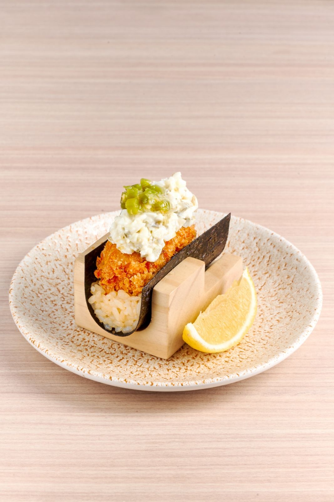 Oyster katsu hand roll by Koyo, Kiwami