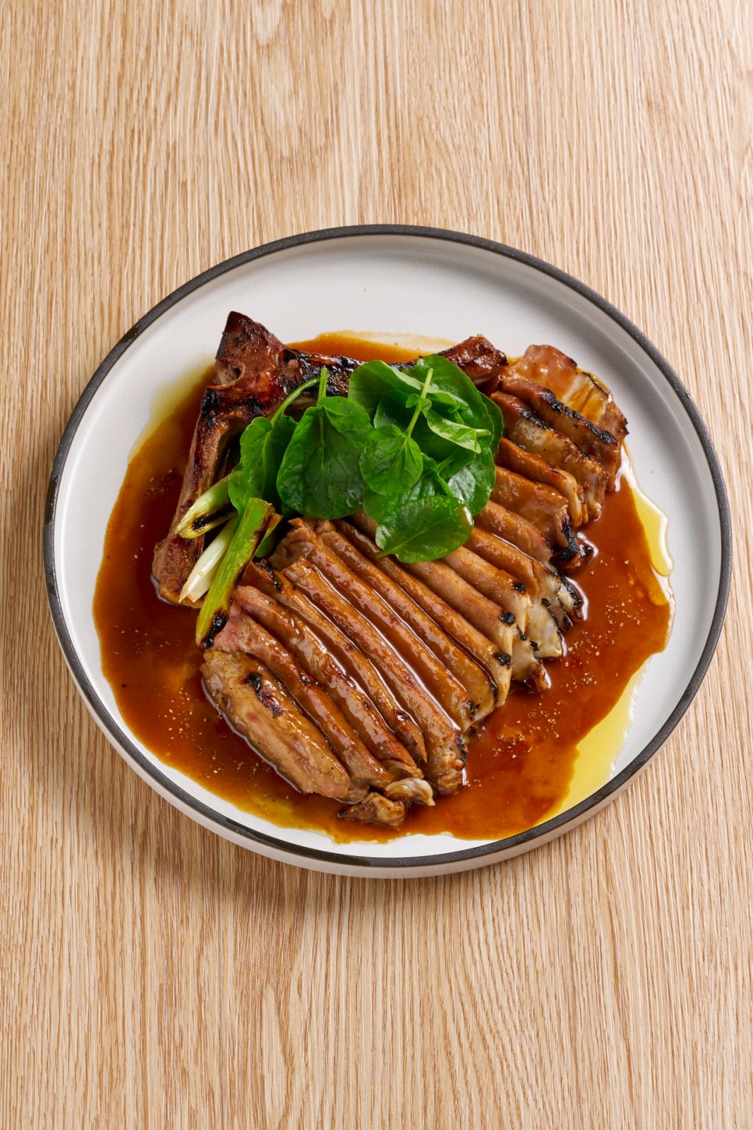 Hibachi sharing plates pork chop from Kiwami