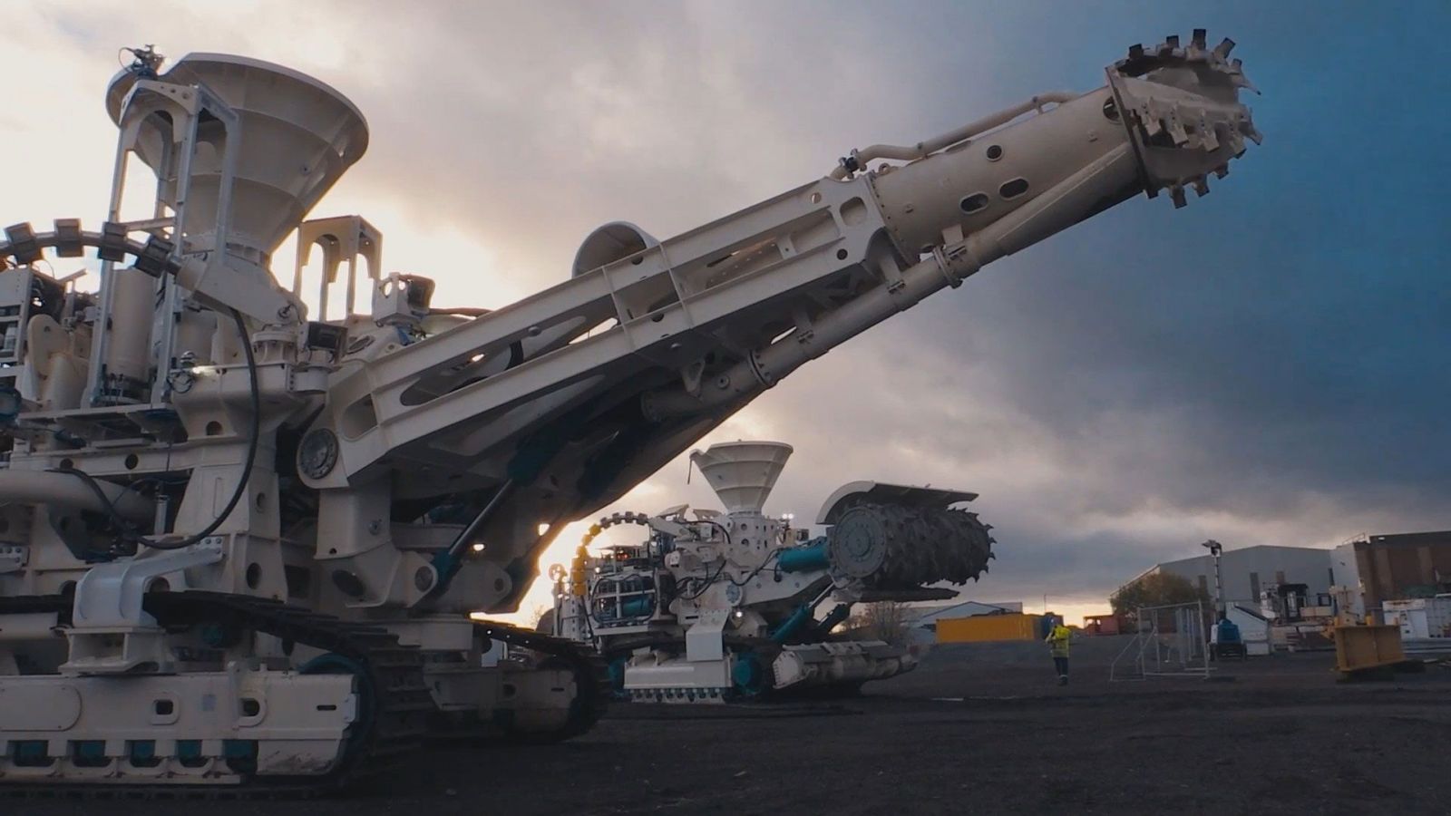 A movie still of the deep-sea mining equipment