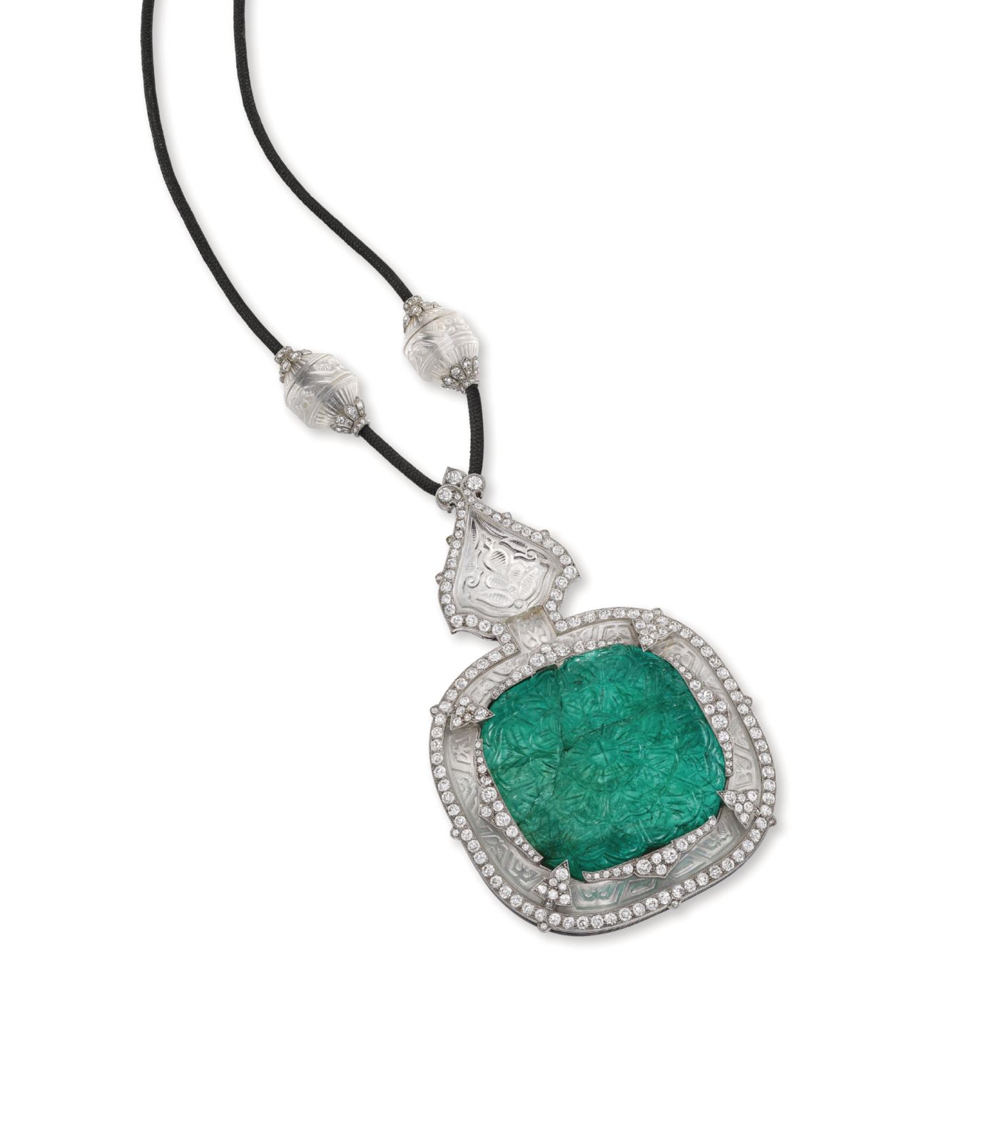 Cartier emerald, rock crystal and diamond pendant circa 1912 (Photo: courtesy of Palais Royale)