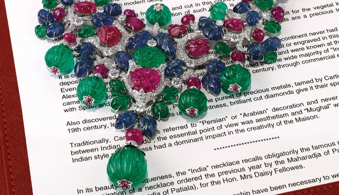 Multi-gem Cartier India Tutti Frutti necklace with melon-cut emeralds (Photo: courtesy of Christie's)