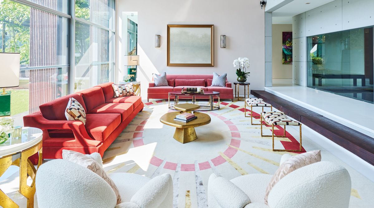 The Good Class Bungalow's living room took its colour palette from the painting