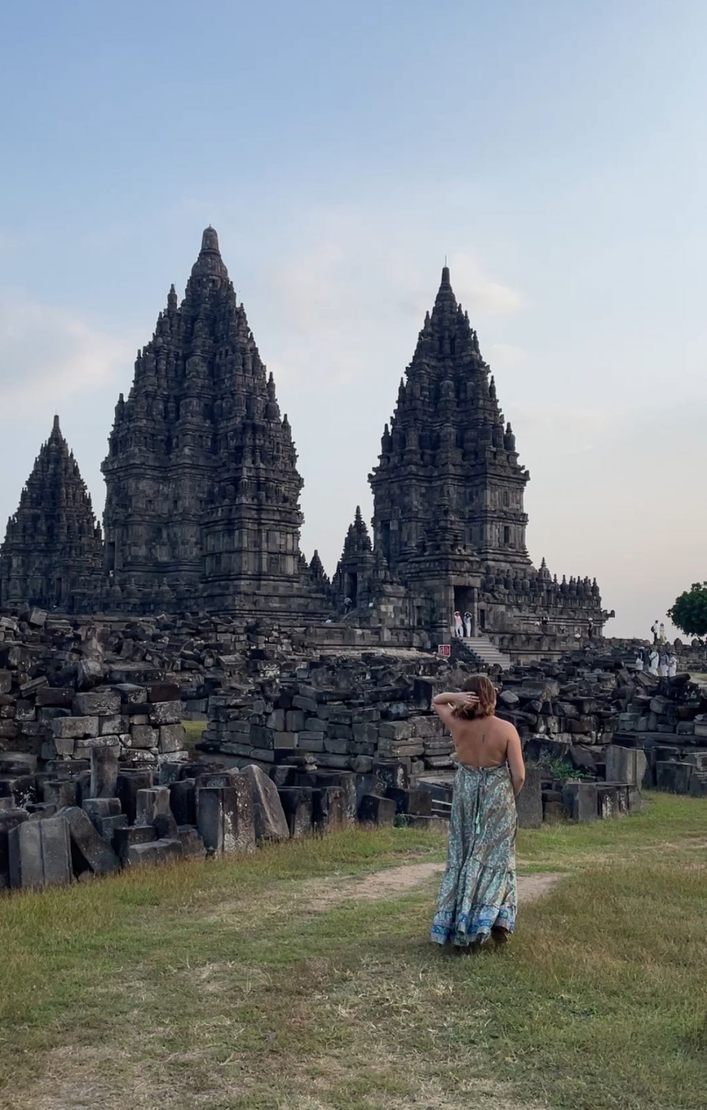 View from the back of the Prambanan, a masterpiece of stone carving