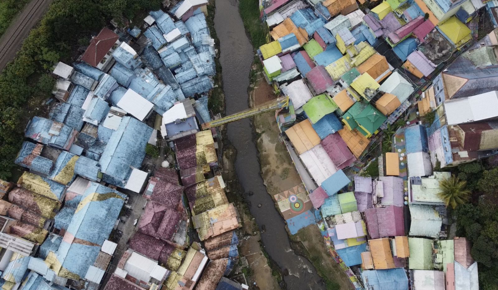 Jodipan, a former slum in the city of Malang, is also known as the Rainbow Village