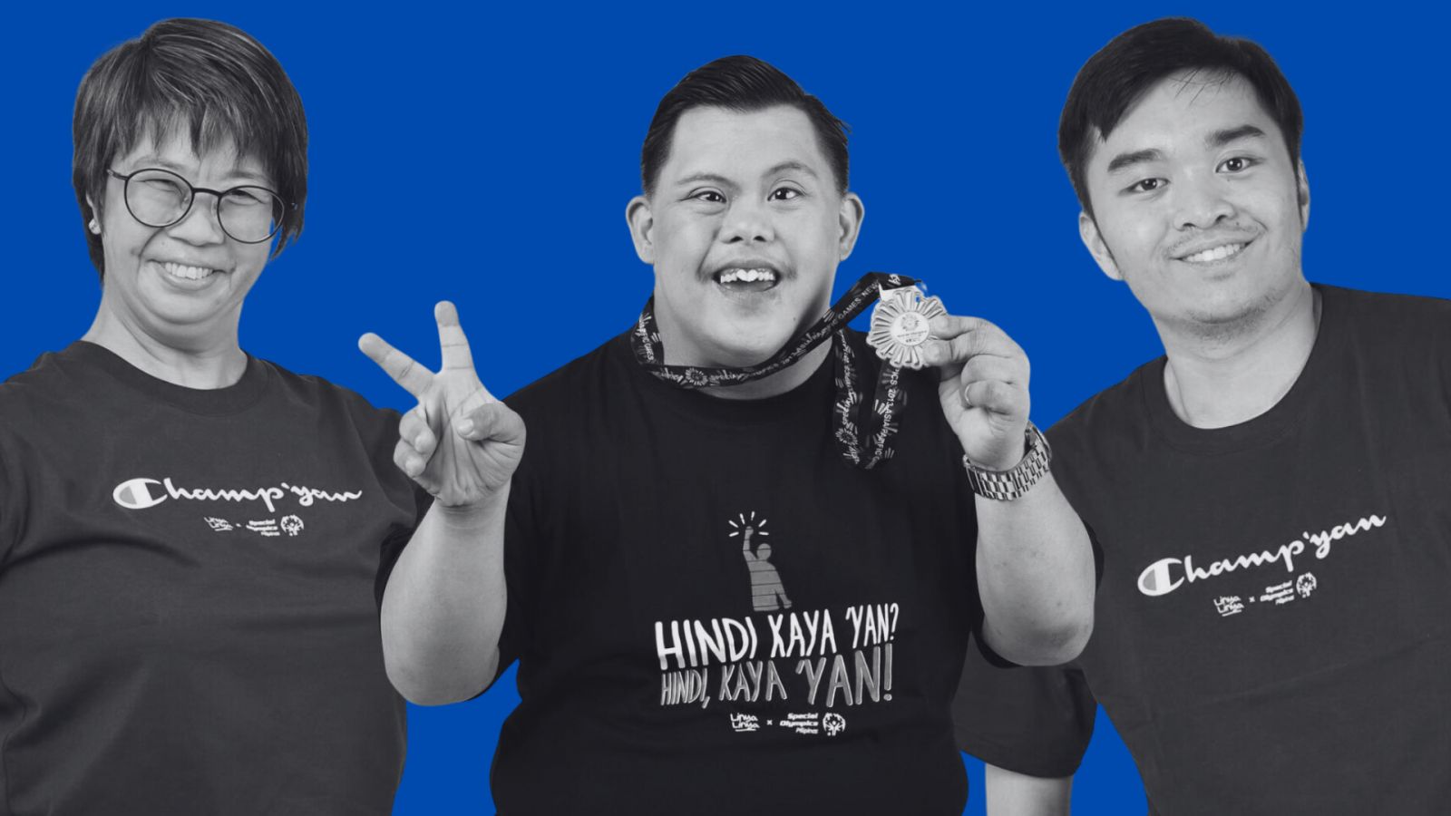 Special Olympics Pilipinas athletes wearing their Linya Linya shirts (Photos: Instagram / Special Olympics Pilipinas; stylised by Celine Dabao)