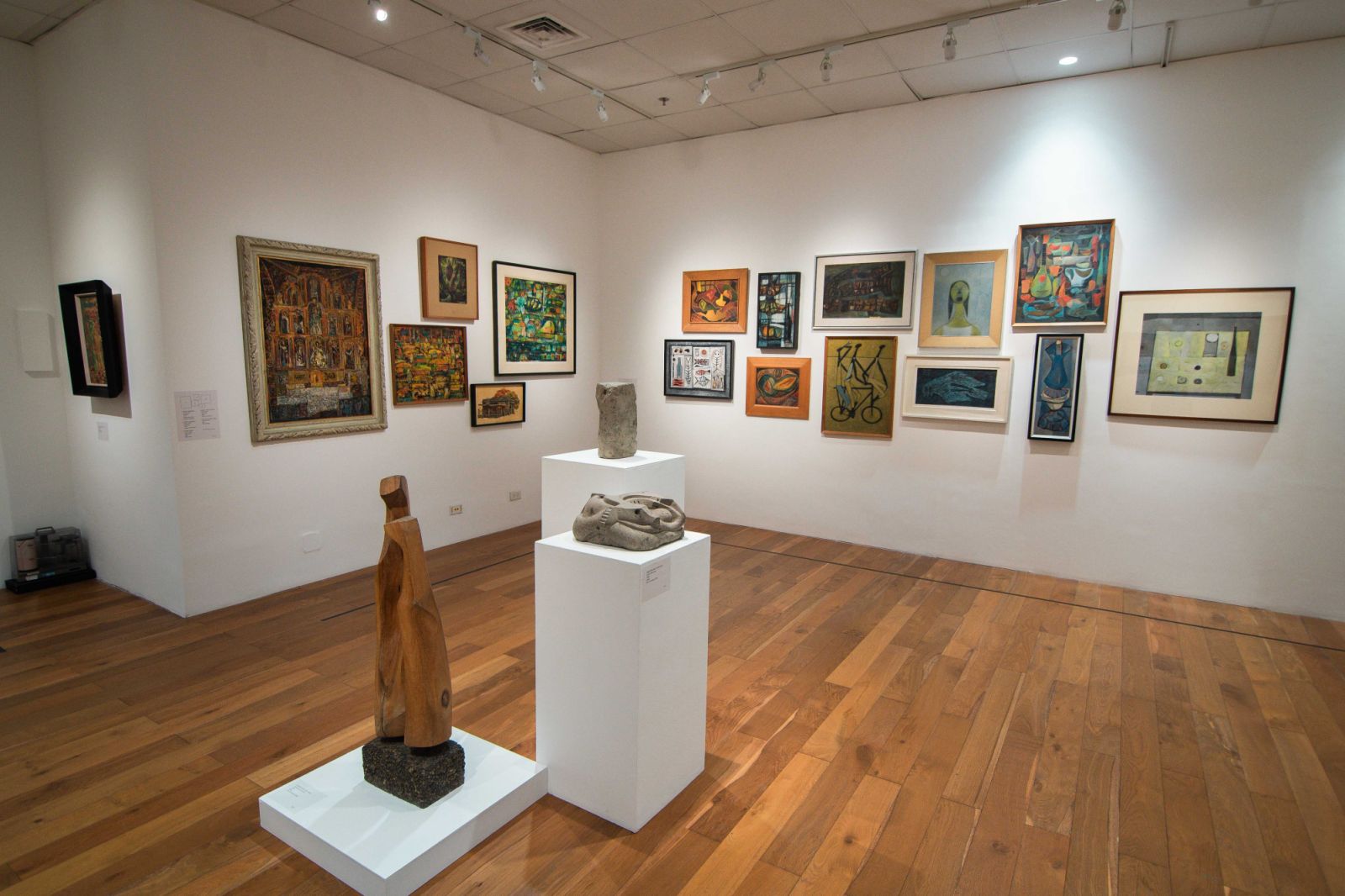 Installation shot of "A Synergy of Ventures: The Postwar Art Scene," on-view until 12 July 2025 at the Ateneo Art Gallery. (Photo: Clefvan Pornela)