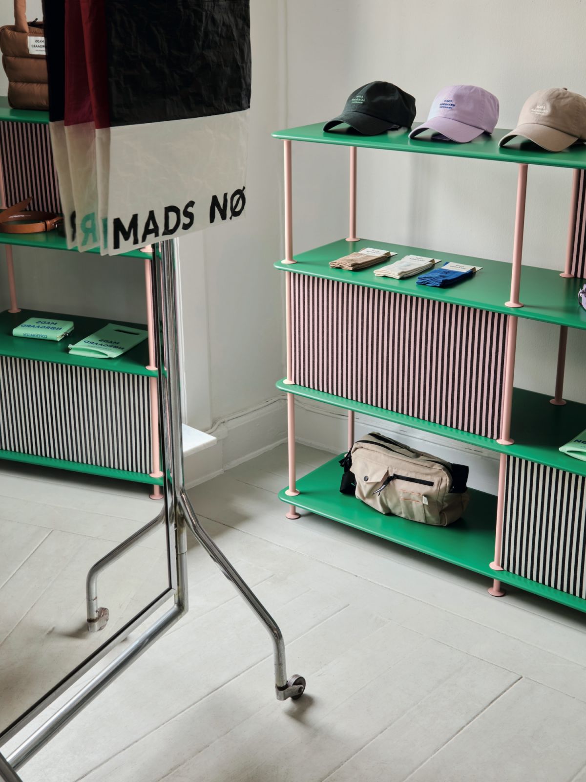 The panels of Montana’s Free shelving system sporting stripes