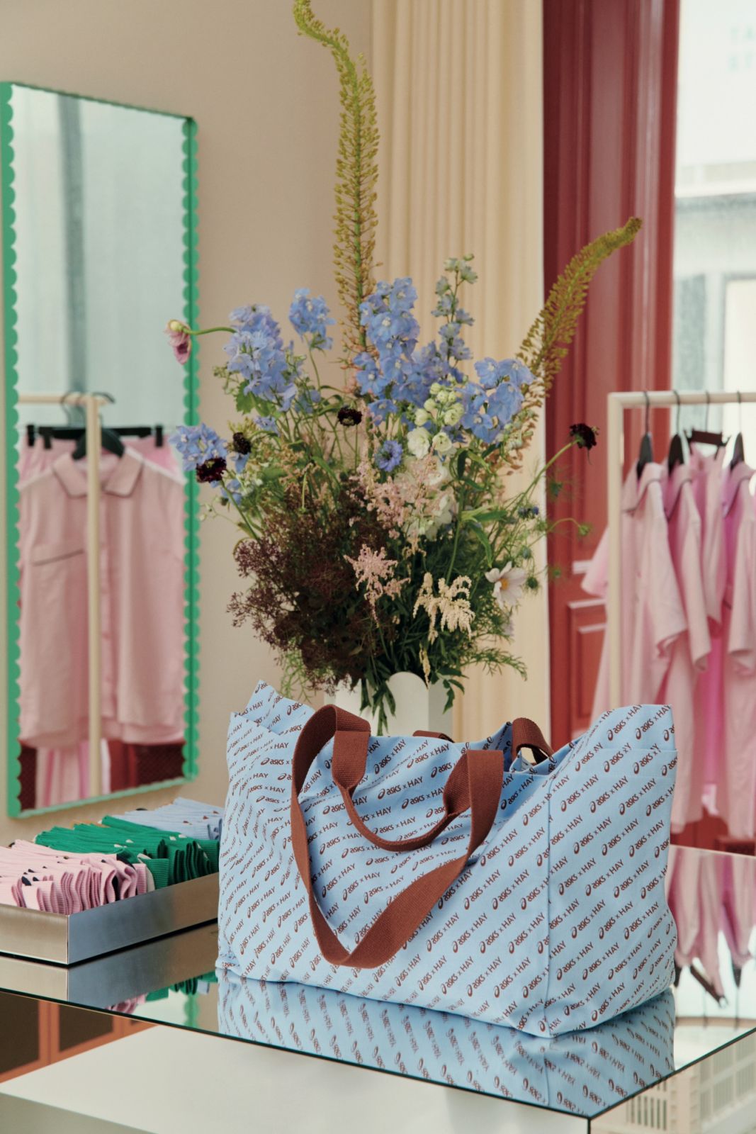 Hay’s collaboration with Asics resulted in a weekend bag as well as shoes in various colourways, among other products