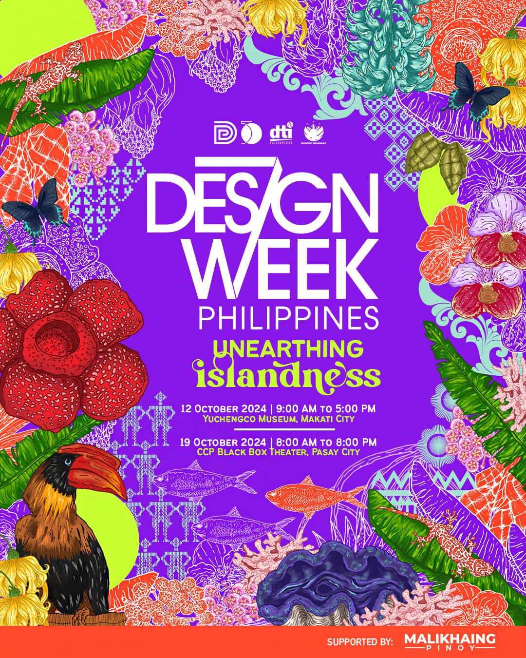 The poster for Design Week Philippines 2024, with the theme of Unearthing Islandness