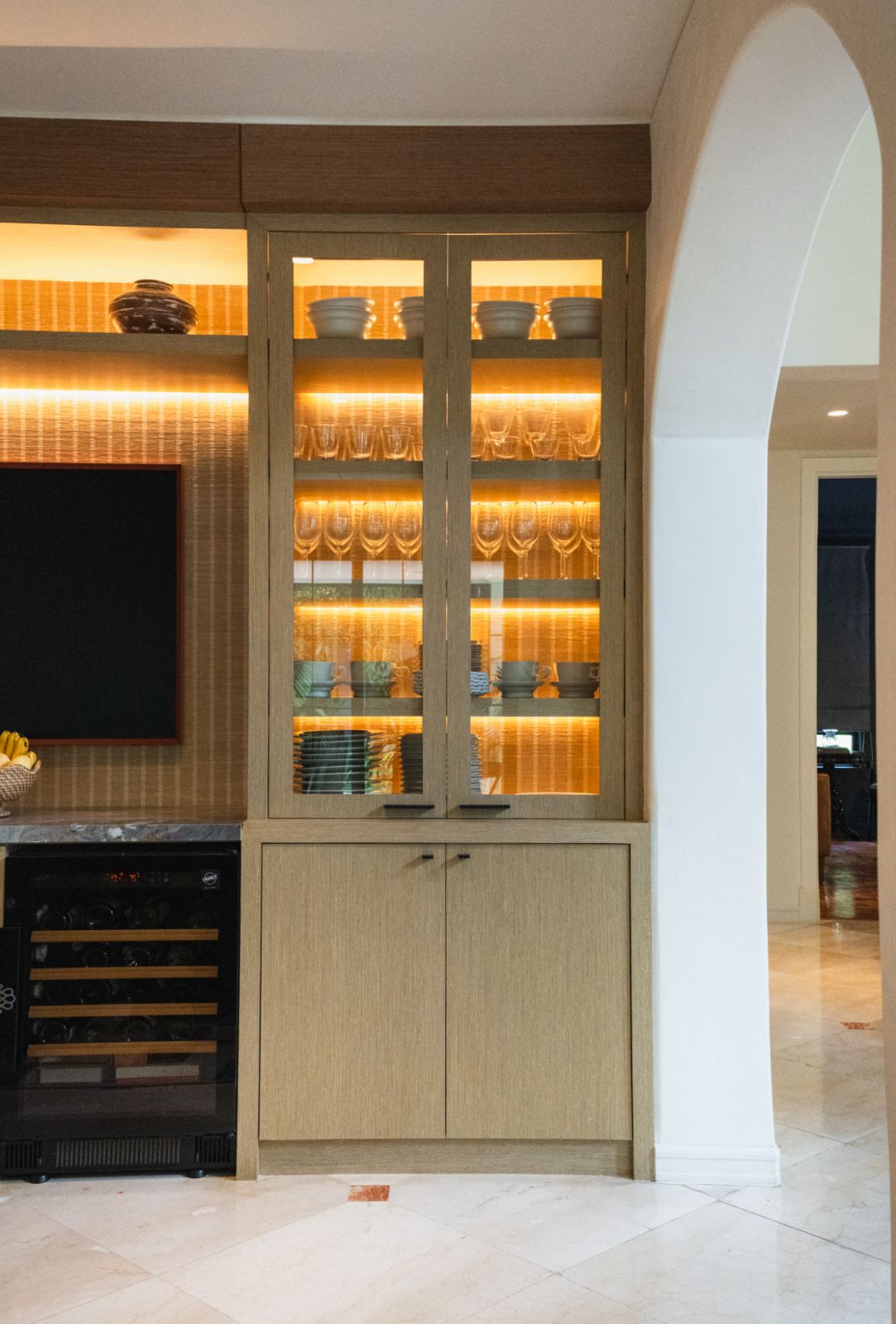 A glimpse of the cabinetry in the dining room