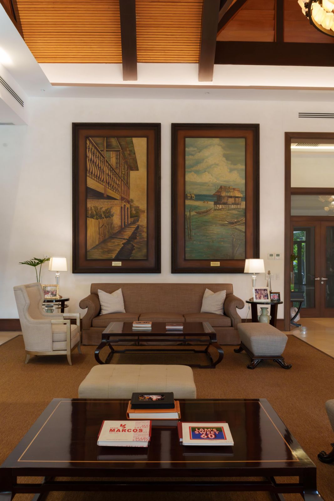 Much of the furniture has been retained and re-upholstered in the living room (Photo by Ian Santos)