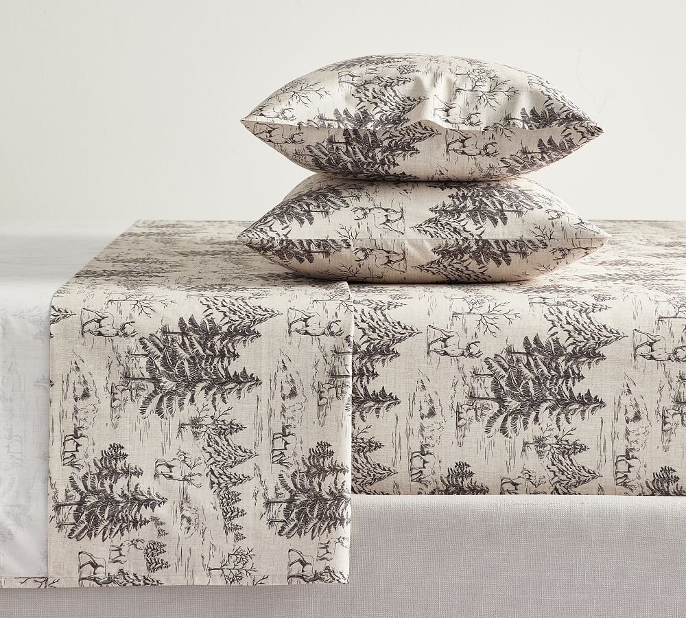 Pottery Barn Rustic Forest Percale Sheet Set