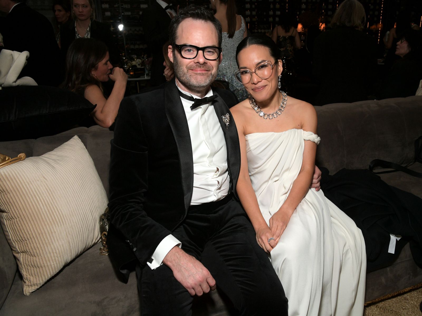 BEVERLY HILLS, CALIFORNIA - JANUARY 07: (L-R) Bill Hader and Ali Wong attend Netflix's 2024 Golden Globe After Party at Spago on January 07, 2024 in Beverly Hills, California. (Photo by Charley Gallay/Getty Images for Netflix)