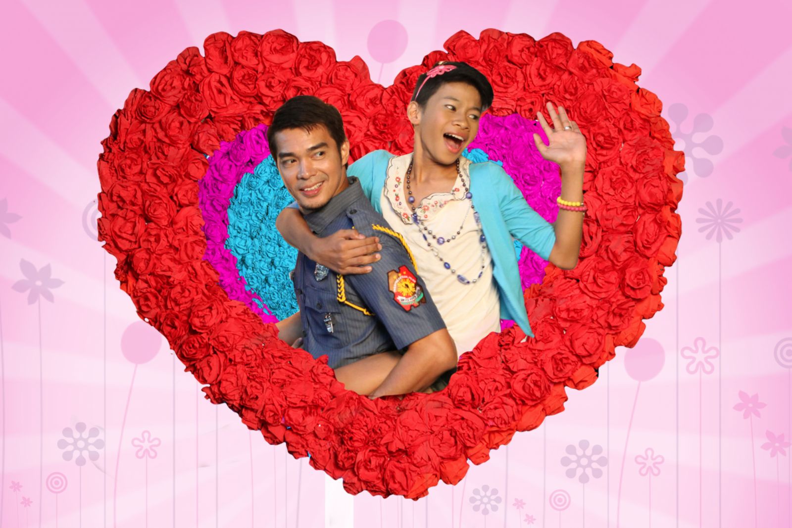 Jojo Riguerra as Kuya Victor and Jayvhot Galang as Maxie in ‘Maxie: The Musicale’ last 2013 at PETA Theater Center