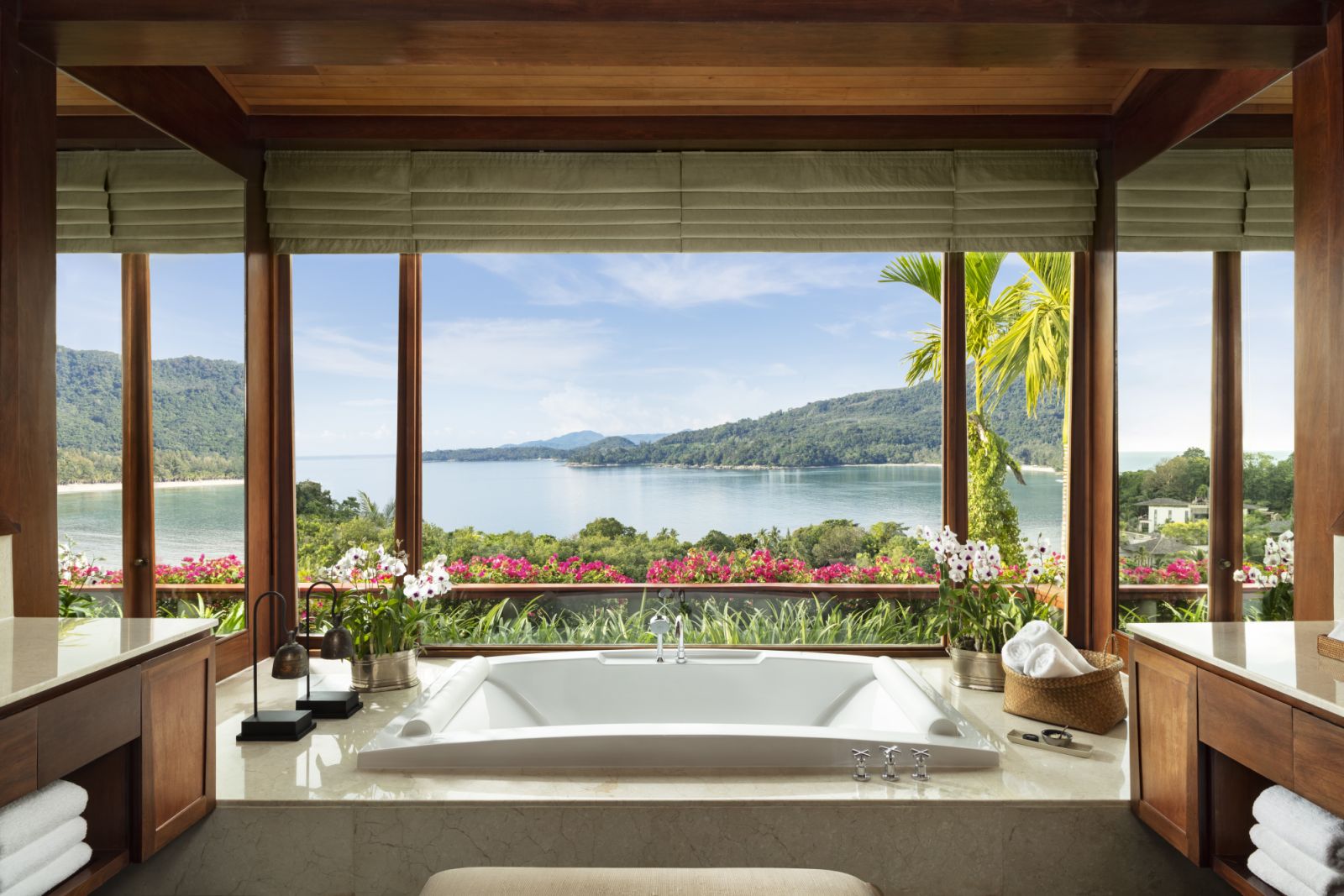 Andara's master bathroom offers a stunning view.