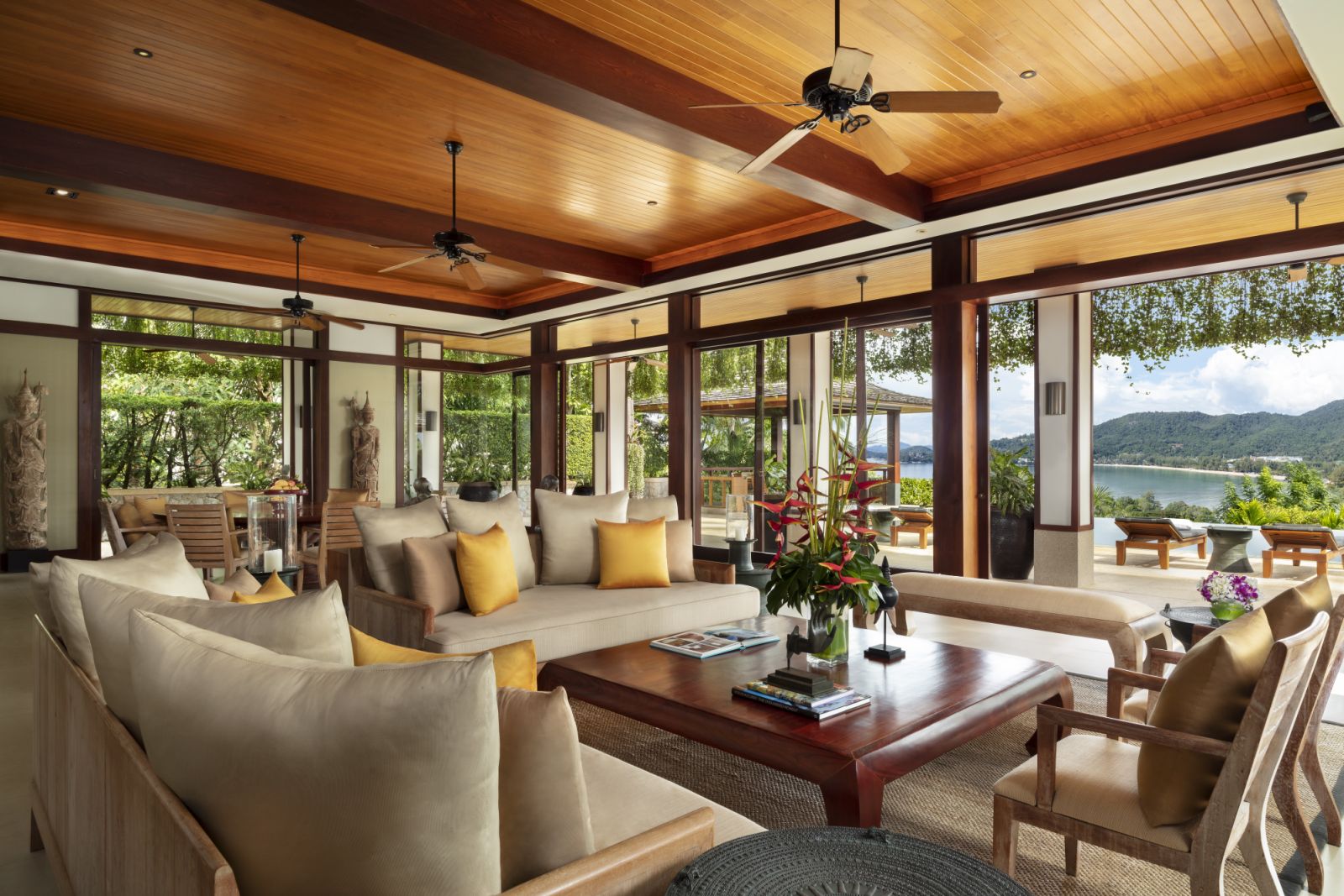 Open-plan living areas offer seamless indoor-to-outdoor flow.
