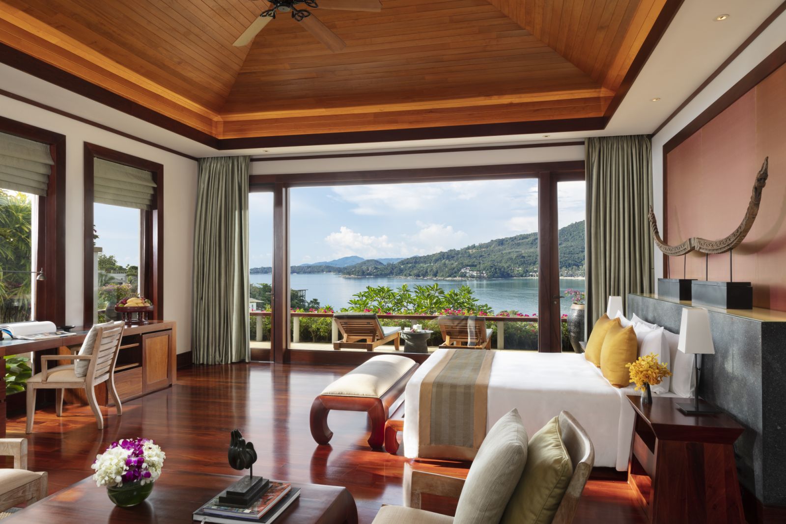 Andara's master bedroom with a view of Phuket's west coast.