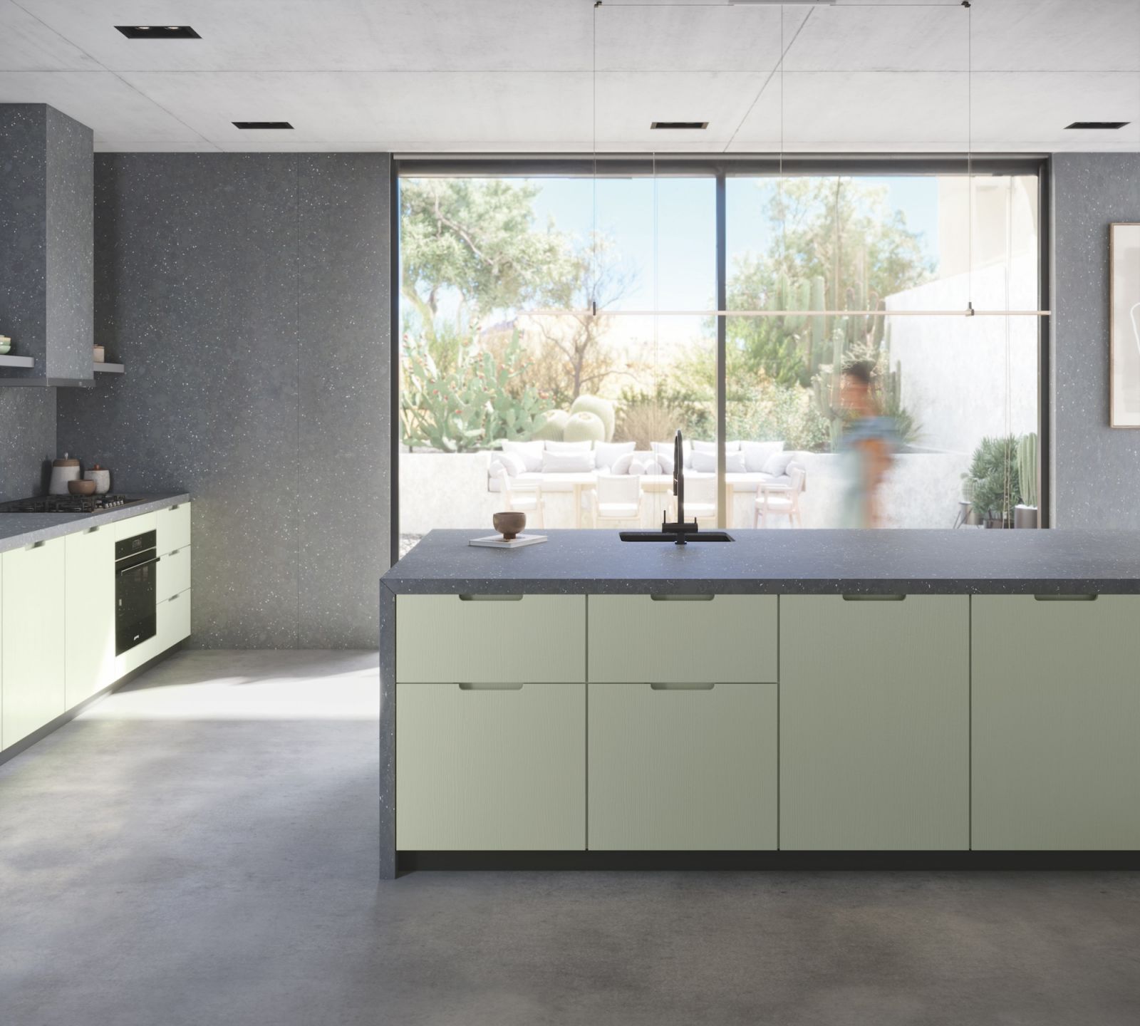 A kitchen employing the sustainable Earthic surfaces