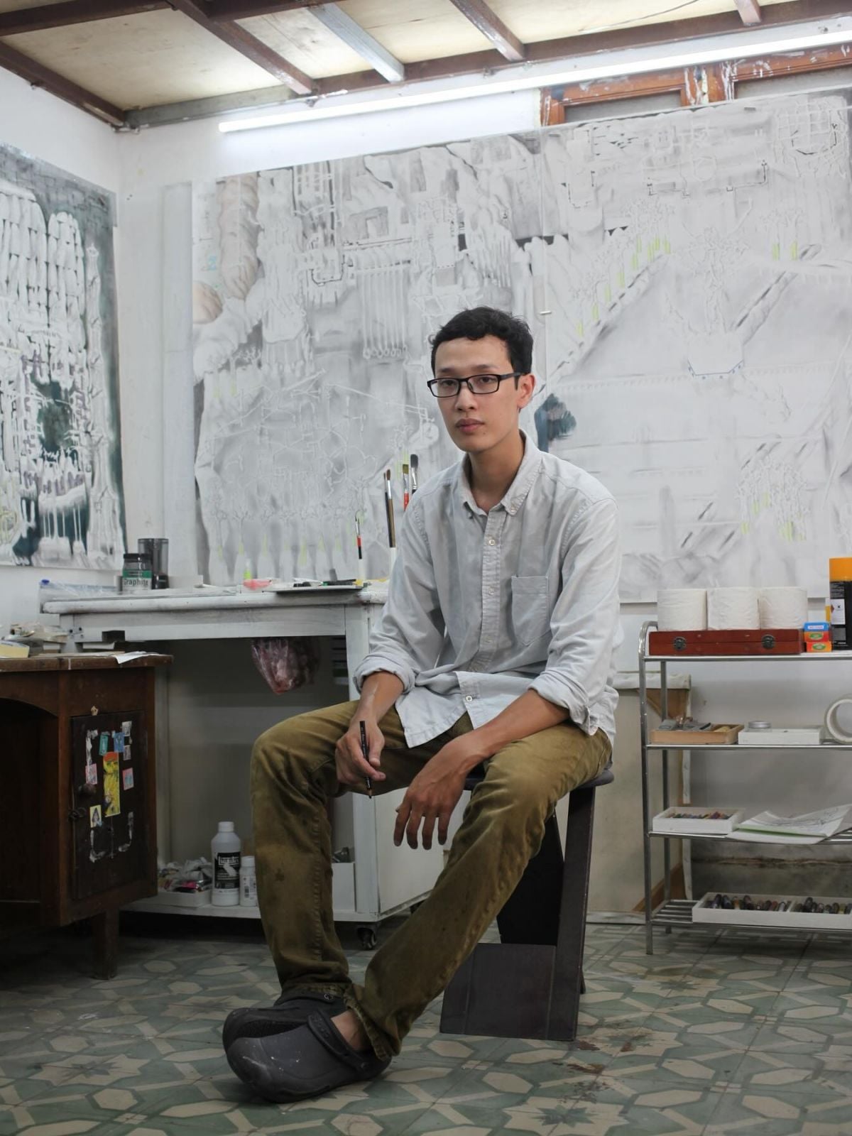 Nghệ sỹ thị giác Hà Ninh (Ảnh: Facebook/A. Farm International Art Residency)