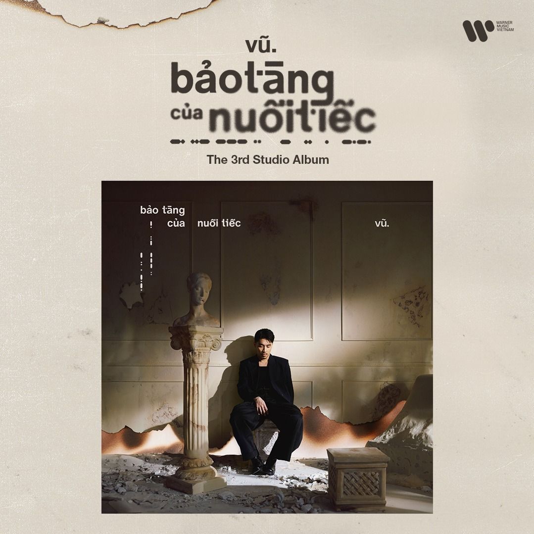 Hành trình đầy kỷ niệm và cảm xúc qua từng ca khúc trong album “Bảo Tàng Của Nuối Tiếc” của Vũ. (Ảnh: Facebook / Vũ.)