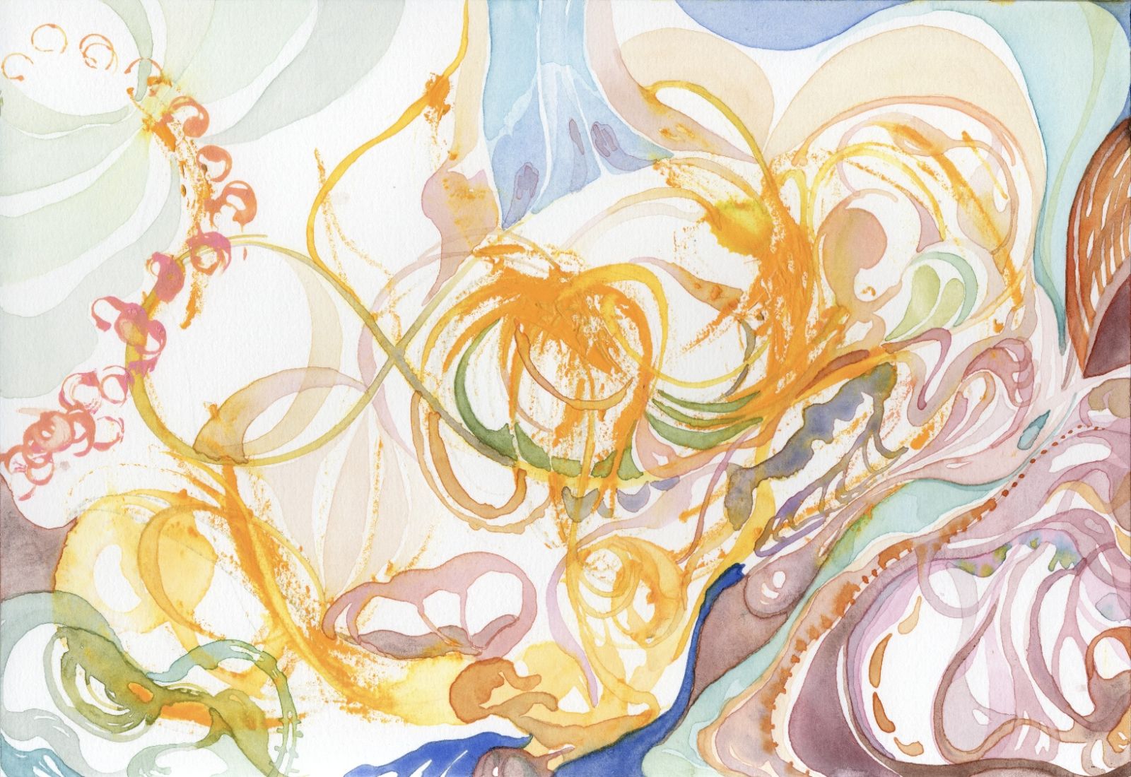‘Yellow Transmission’ by Micat Po, watercolour on paper