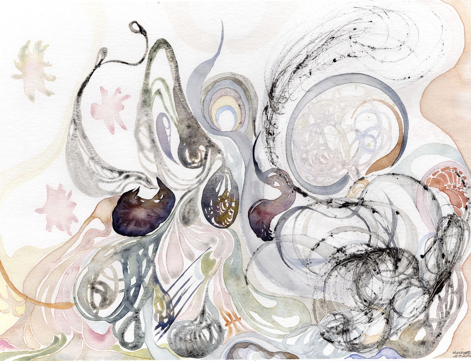 ‘Untitled’ by Micat Po, watercolour on paper