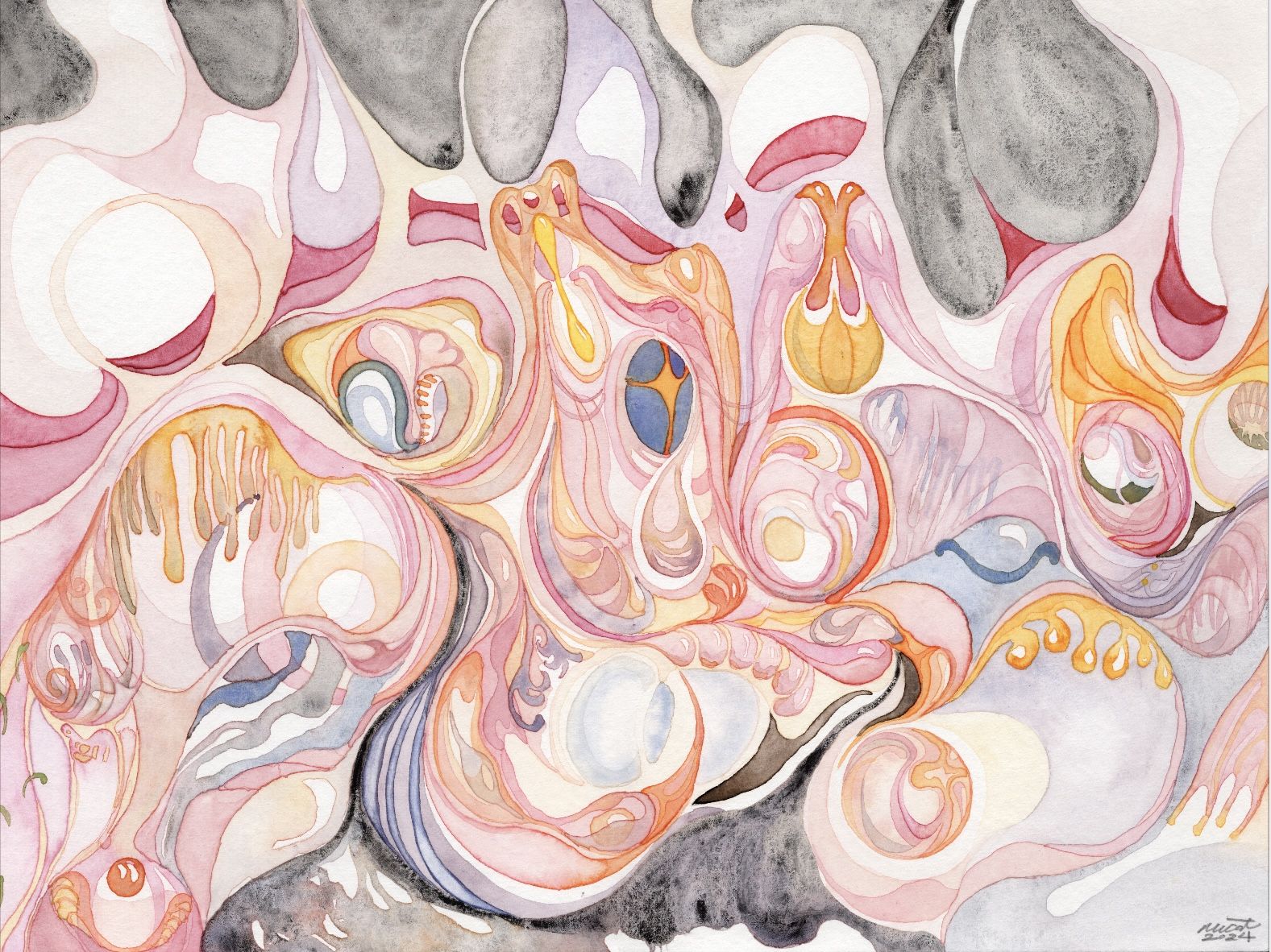 ‘Untitled’ by Micat Po, watercolour on paper