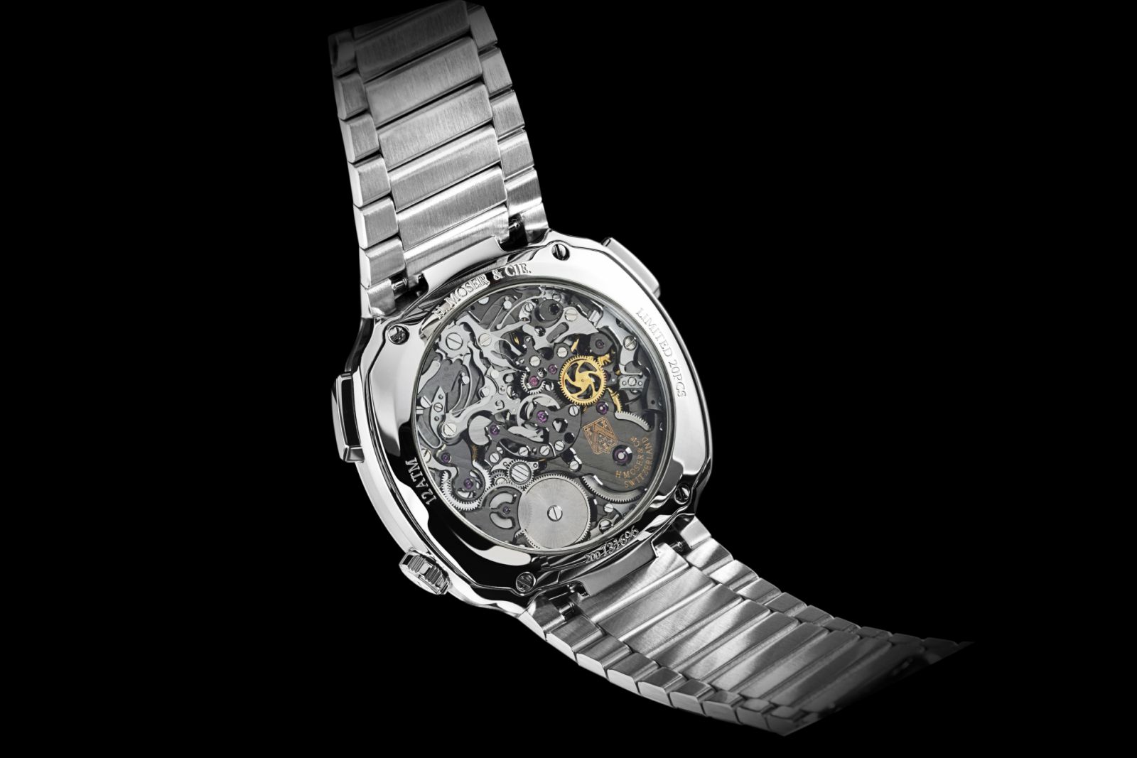 The caseback of the Streamliner Flyback Chronograph for Cortina Watch