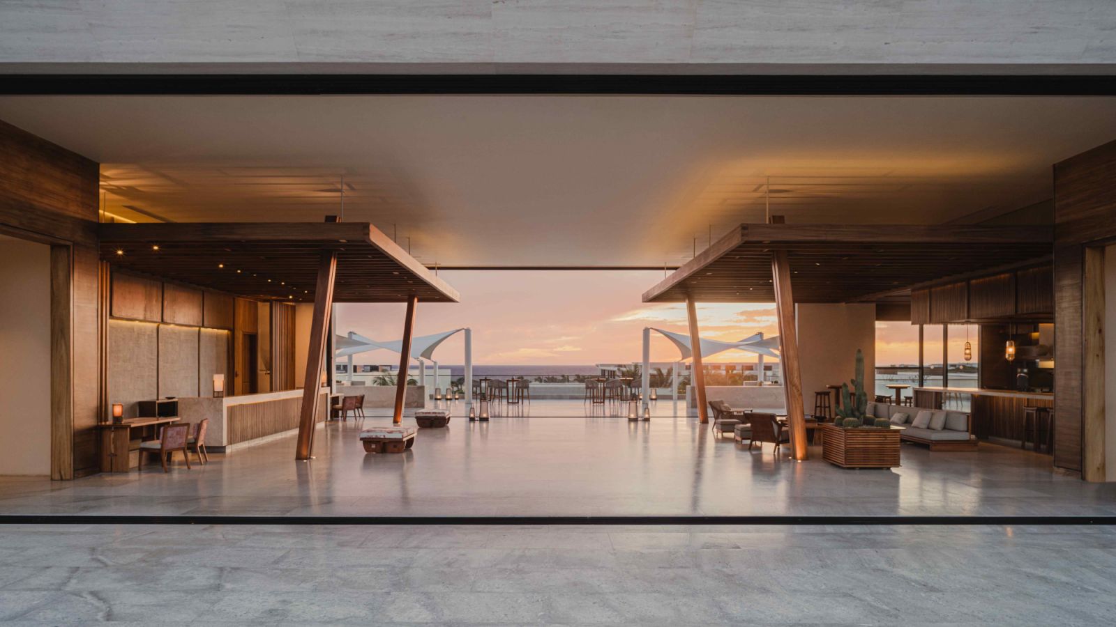 The architecture emphasises indoor-outdoor living while maintaining expansive ocean views (Photo: Nobu Hotel Los Cabos)