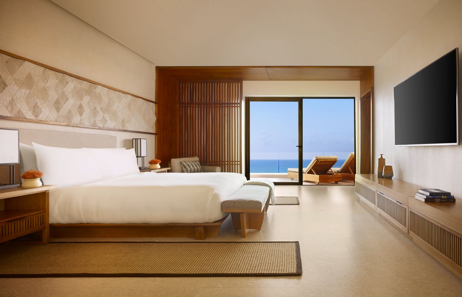 Japanese minimalism meets Mexican coastal aesthetics in the guest rooms and suites (Photo: Nobu Hotel Los Cabos)