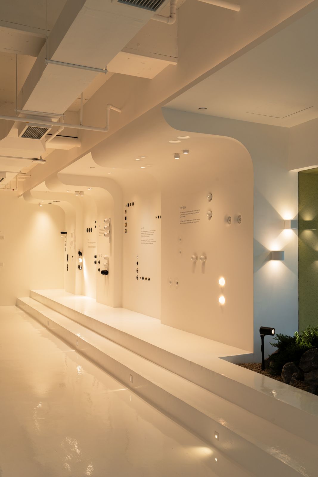 The displays at Rooms by Sol Luminaire are arranged for interactive browsing