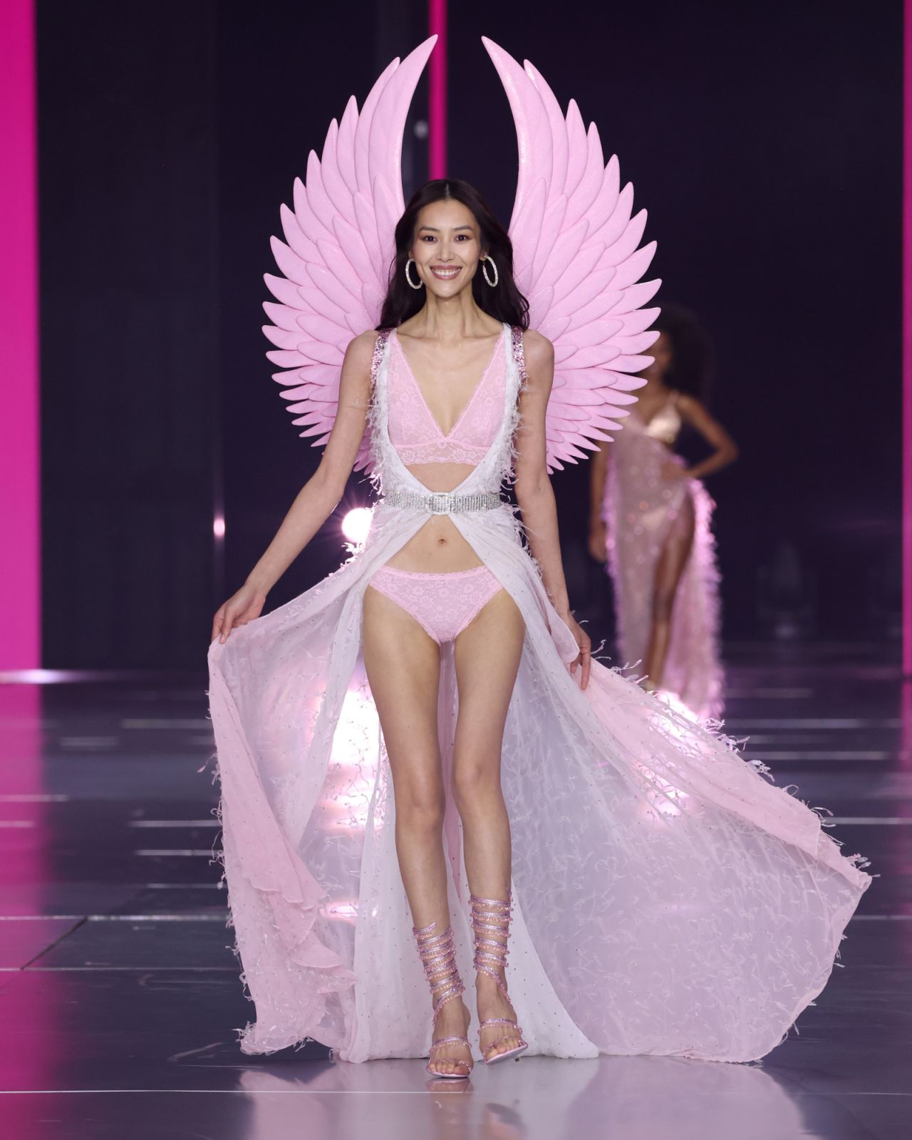 NEW YORK, NEW YORK - OCTOBER 15: Liu Wen walks the runway for the Victoria's Secret Fashion Show 2024 on October 15, 2024 in New York City. (Photo by Kevin Mazur/Getty Images for Victoria's Secret)