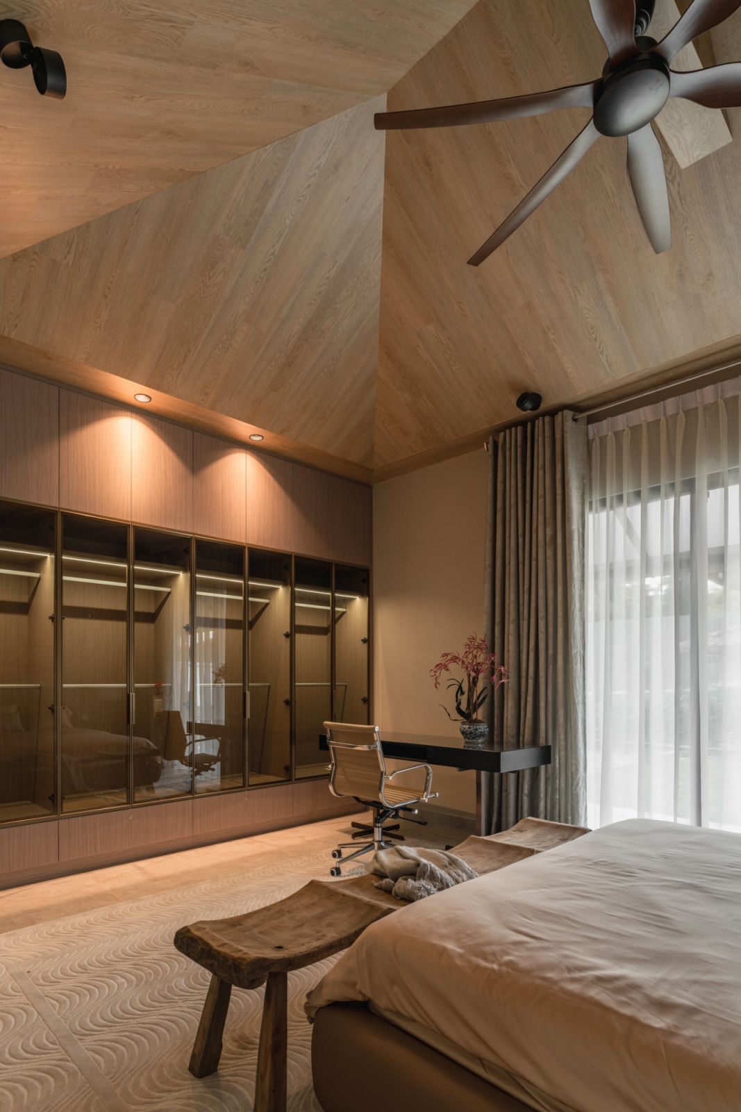 Soft colours and textures in the bedroom