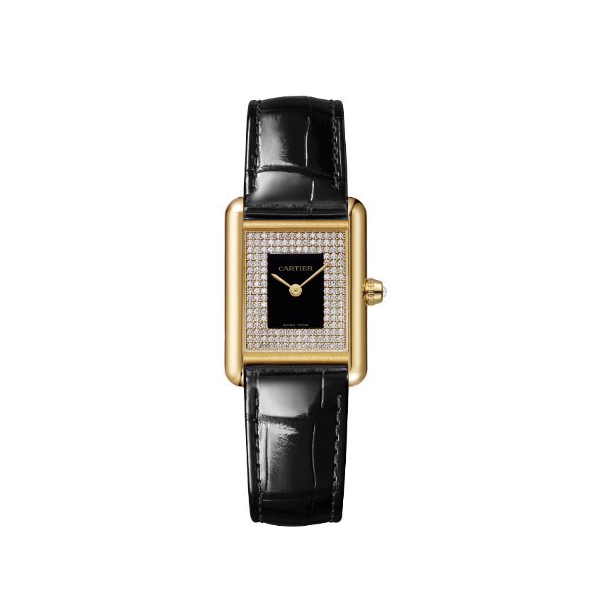 Tank Louis Cartier小型款聚焦鋪鑲錶盤。(Photo: Cartier)