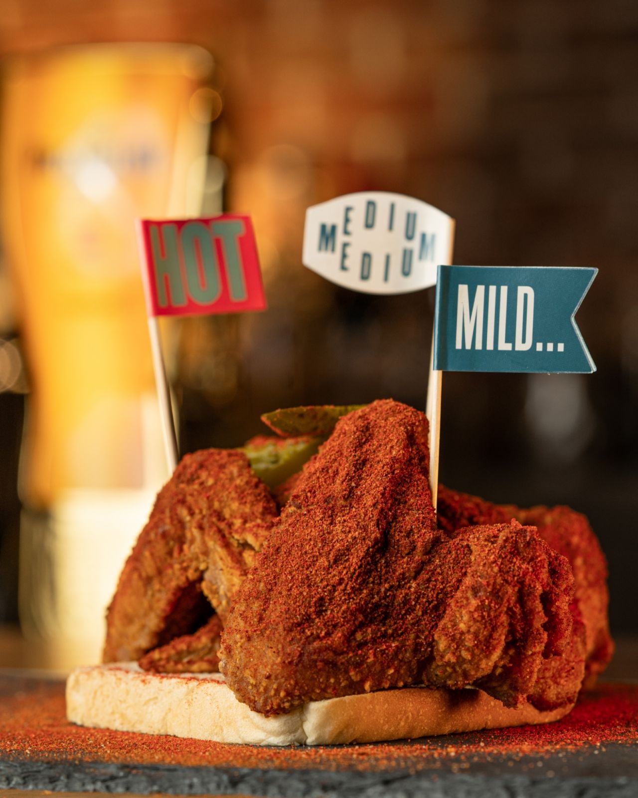 Chix Hot Chicken’s Nashville hot chicken comes in three spice levels (Photo: Facebook/Chix Hot Chicken)