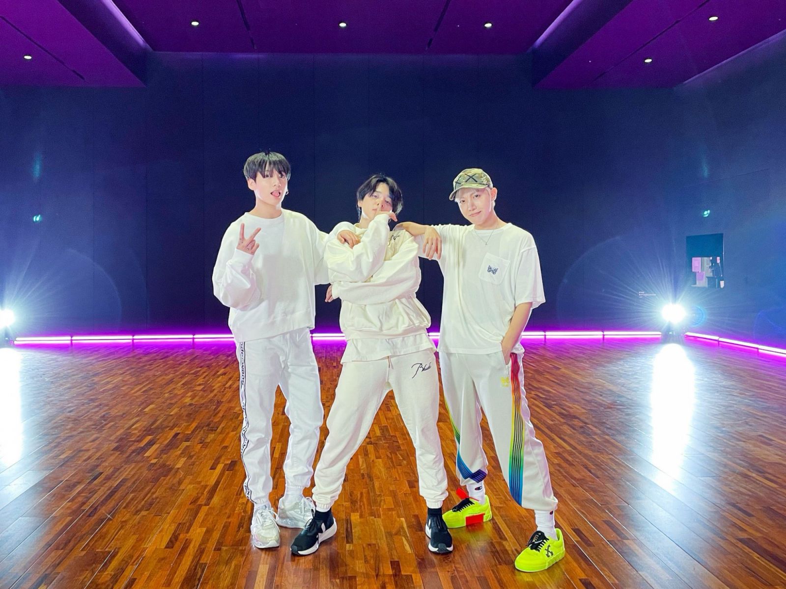 Jungkook, Jimin and j-hope of BTS's dance line performing a choreography of "Butter (Megan Thee Stallion Remix)" (Photo: X / BTS)